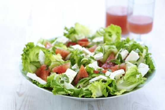 Watermelon, feta and mint salad