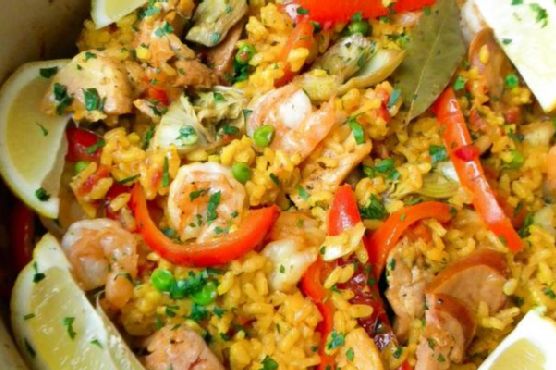 Dutch oven paella