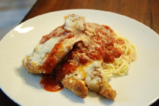 Chicken parmesan with pasta