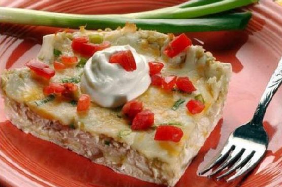 Chicken verde enchilada casserole