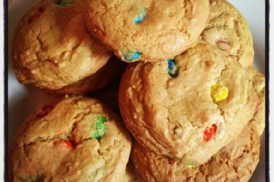 Chewy m&m cookies