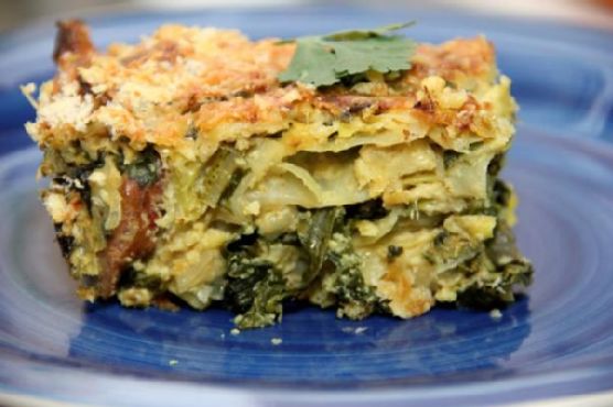 Curried cabbage & kale gratin