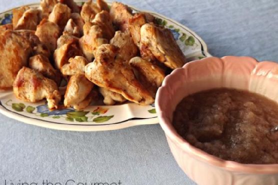 Brined chicken with onion dipping sauce