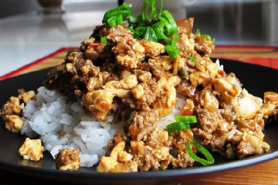 Japanese mabo tofu with eggplant