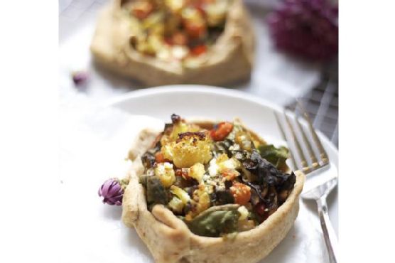 Roasted vegetable tart (gluten free, dairy free, vegan)