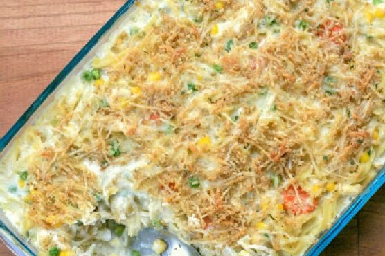 Chicken noodle casserole dish