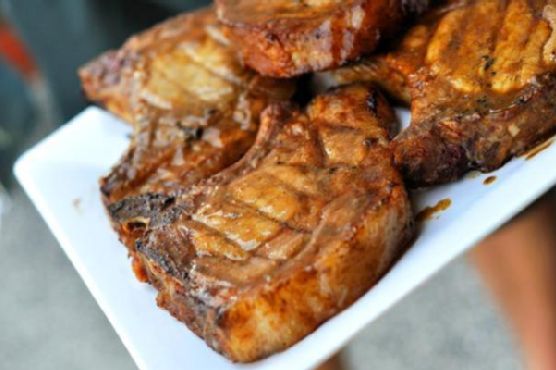 Sweet mustard bbq pork chops