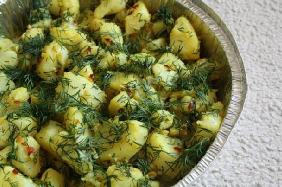 Indian-style dill and turmeric potato salad