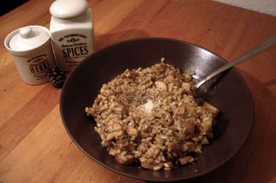 Steamy creamy mushroom risotto