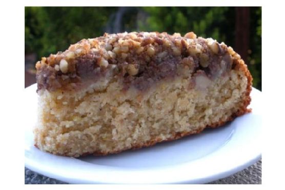 Pear and walnut coffee cake