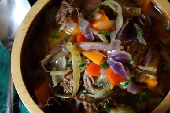 Wintery vegetable beef soup