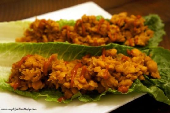 Asian chickpea lettuce wraps