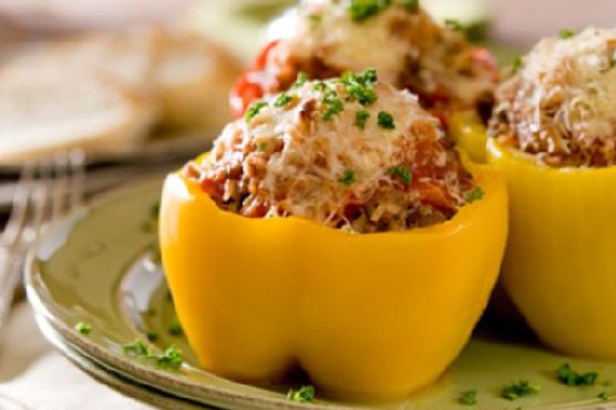 Ground turkey stuffed peppers