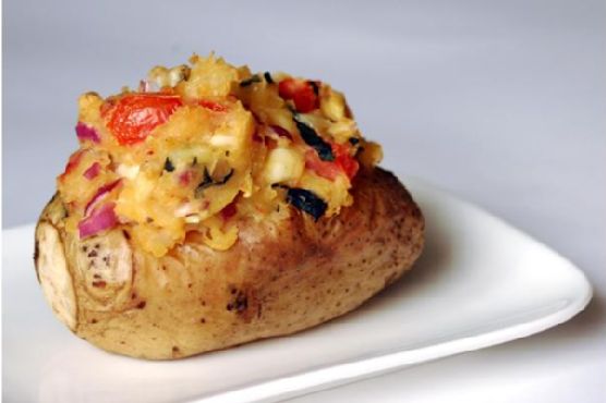 Bruschetta stuffed potatoes