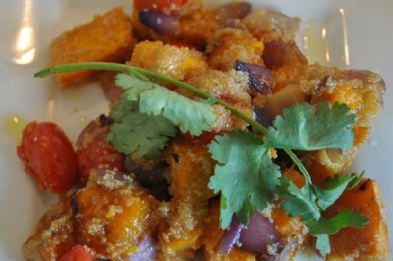 Amaranth and roast veggie salad