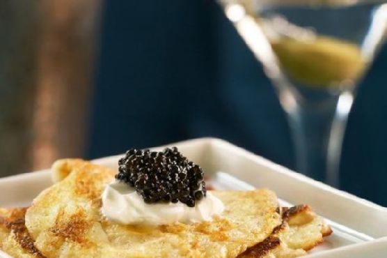 Sterling cooper blini with caviar