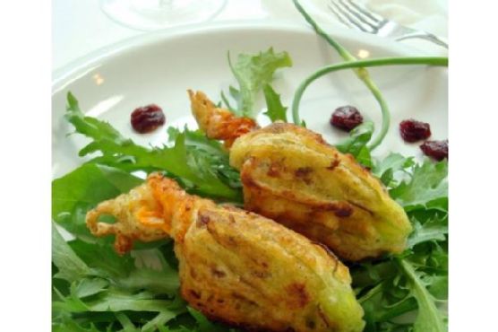 Market stuffed squash blossoms