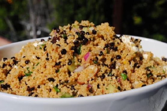 Black lentil and couscous salad